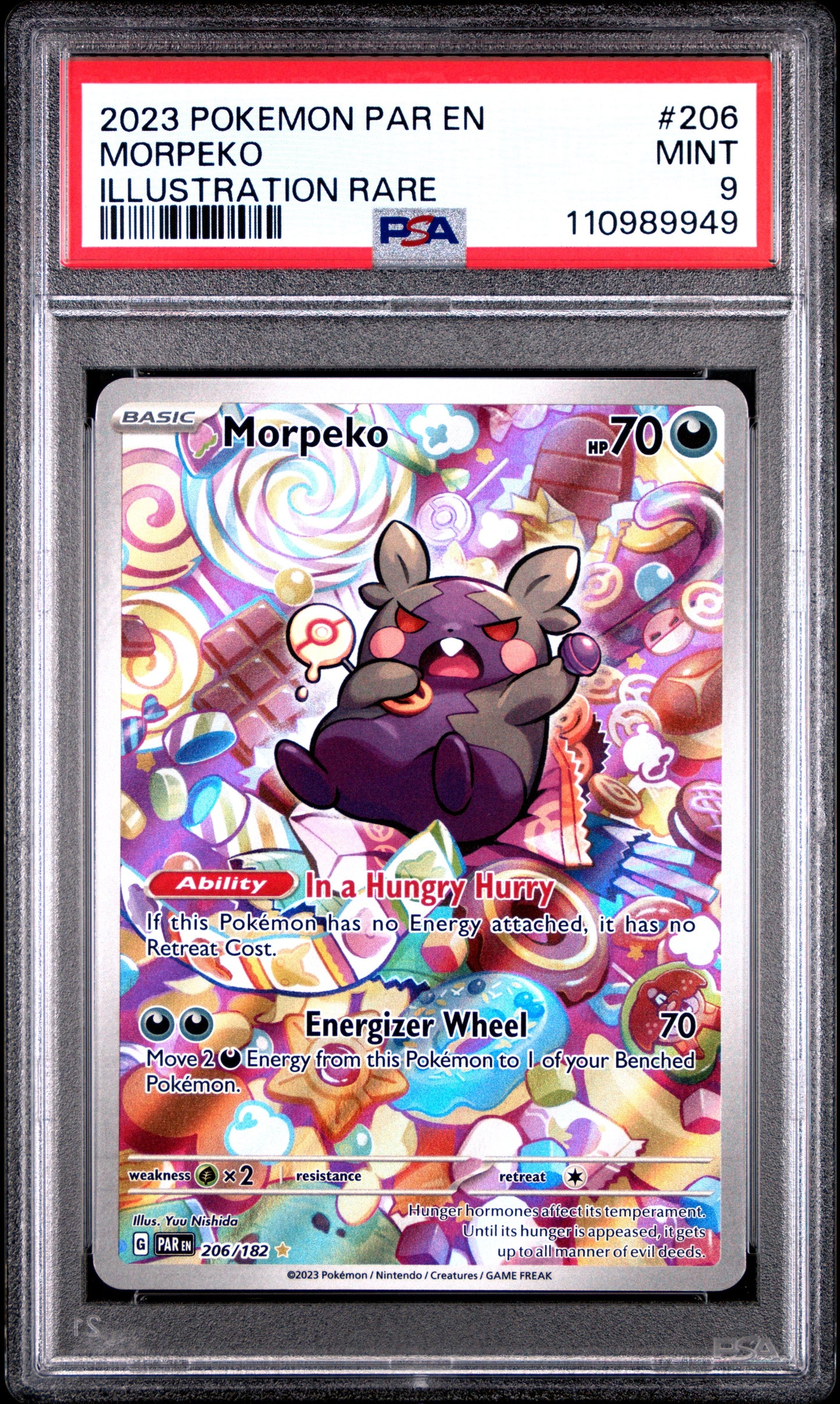 2023 Pokemon Par En-Paradox Rift - Morpeko - 206 - PSA 9