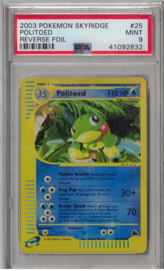2003 Pokemon Skyridge 25 Politoed-Rev.Foil - PSA 9