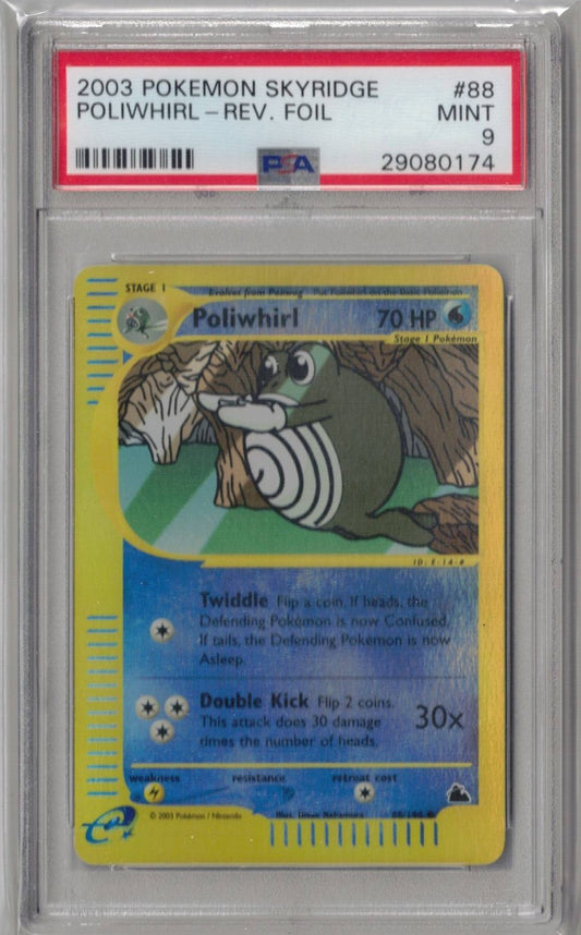 2003 Pokemon Skyridge 88 Poliwhirl-Rev. Foil - PSA 9