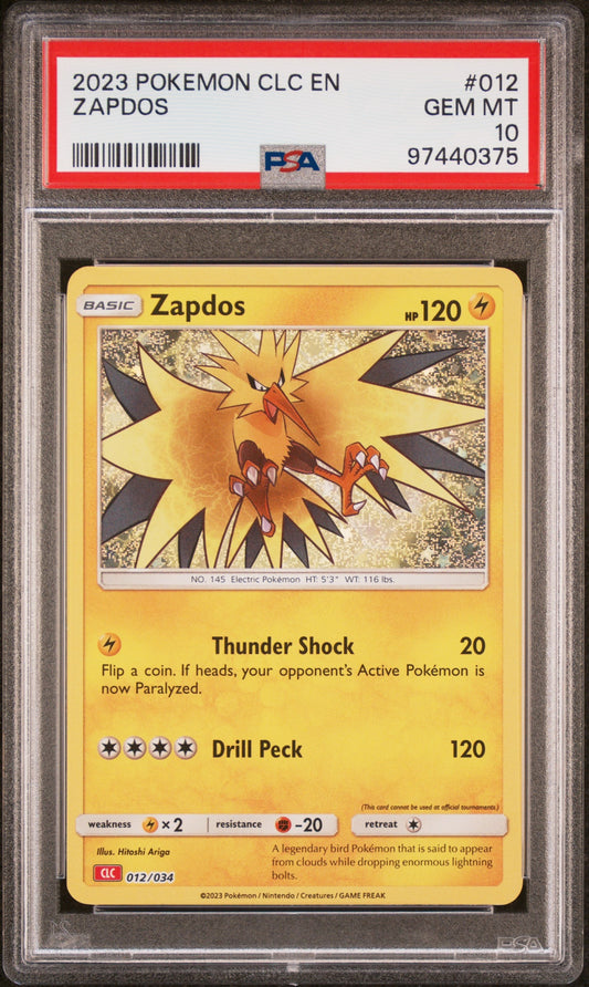 2023 Pokemon Clc-Trading Card Game Classic Charizard & Ho-Oh Ex Deck 012 Zapdos - PSA 10