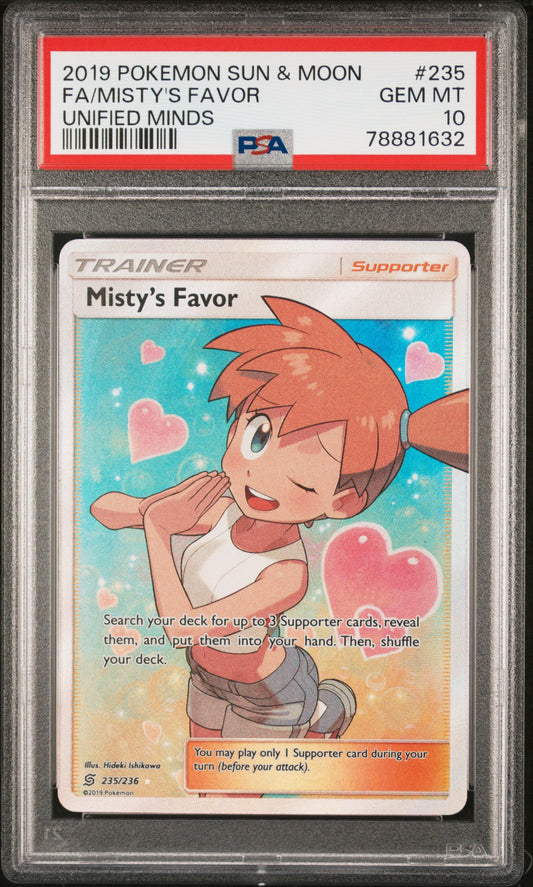2019 Pokemon Sun & Moon Unified Minds 235 Fa/Misty's Favor Unified Minds - PSA 10