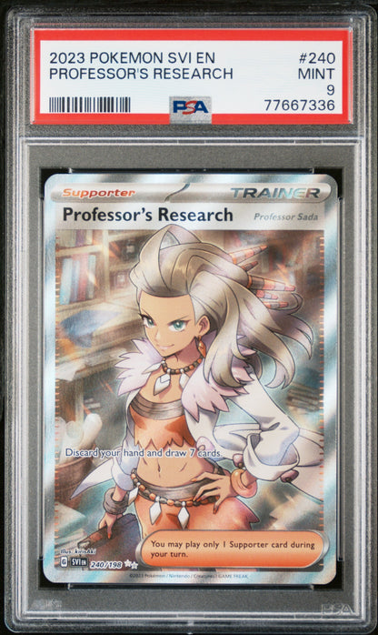 2023 Pokemon Svi En-Scarlet & Violet 240 Professor's Research Ultra Rare - PSA 9
