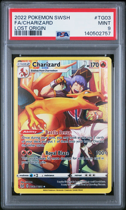 2022 Pokemon Sword & Shield Lost Origin Tg03 Fa/Charizard Lost Origin - PSA 9