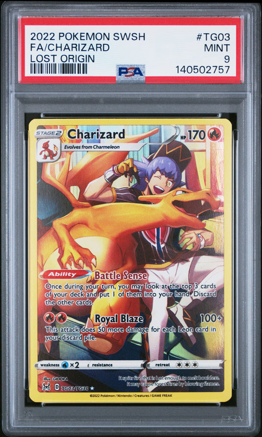 2022 Pokemon Sword & Shield Lost Origin Tg03 Fa/Charizard Lost Origin - PSA 9