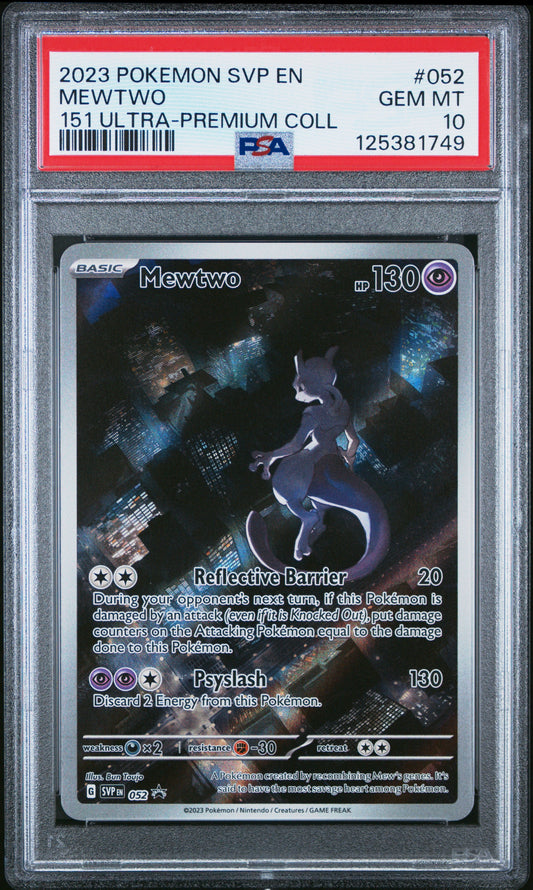 2023 Pokemon Svp En-Sv Black Star Promo 052 Mewtwo 151 Ultra-Premium Coll - PSA 10