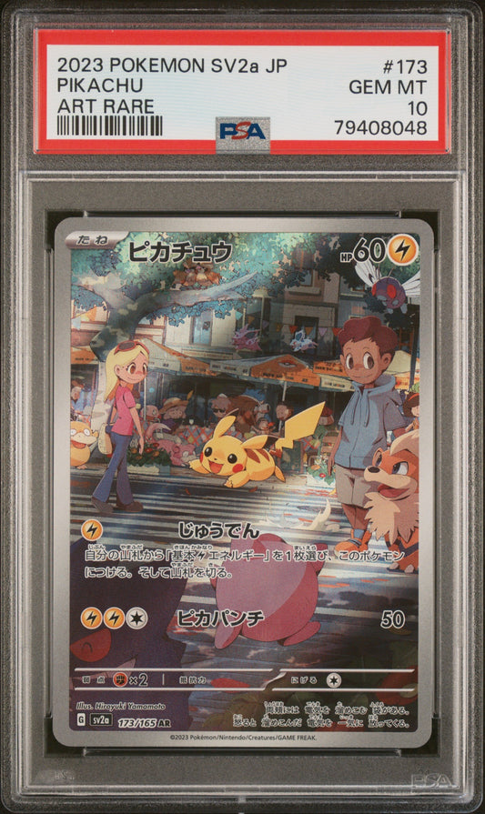 2023 Pokemon Japanese Sv2A-Pokemon Card 151 173 Pikachu Art Rare - PSA 10