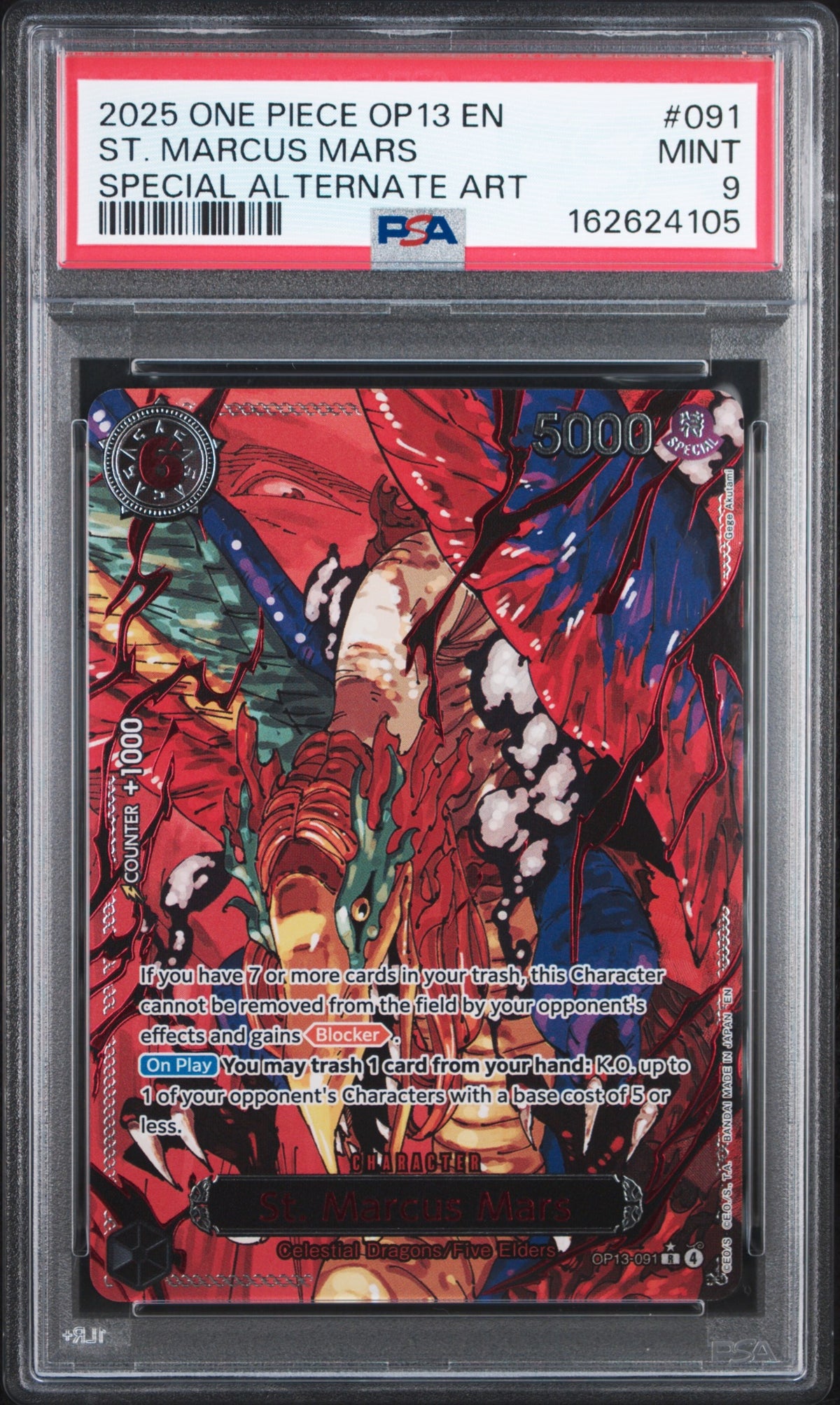 2025 One Piece Op13-Carrying On His Will 091 St. Marcus Mars Special Alternate Art - PSA 9