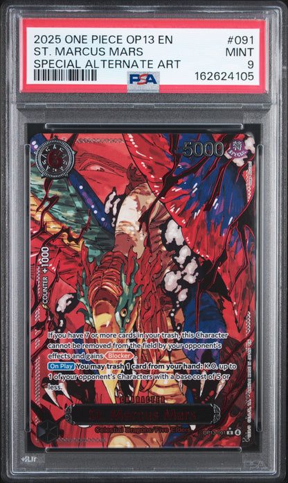 2025 One Piece Op13-Carrying On His Will 091 St. Marcus Mars Special Alternate Art - PSA 9
