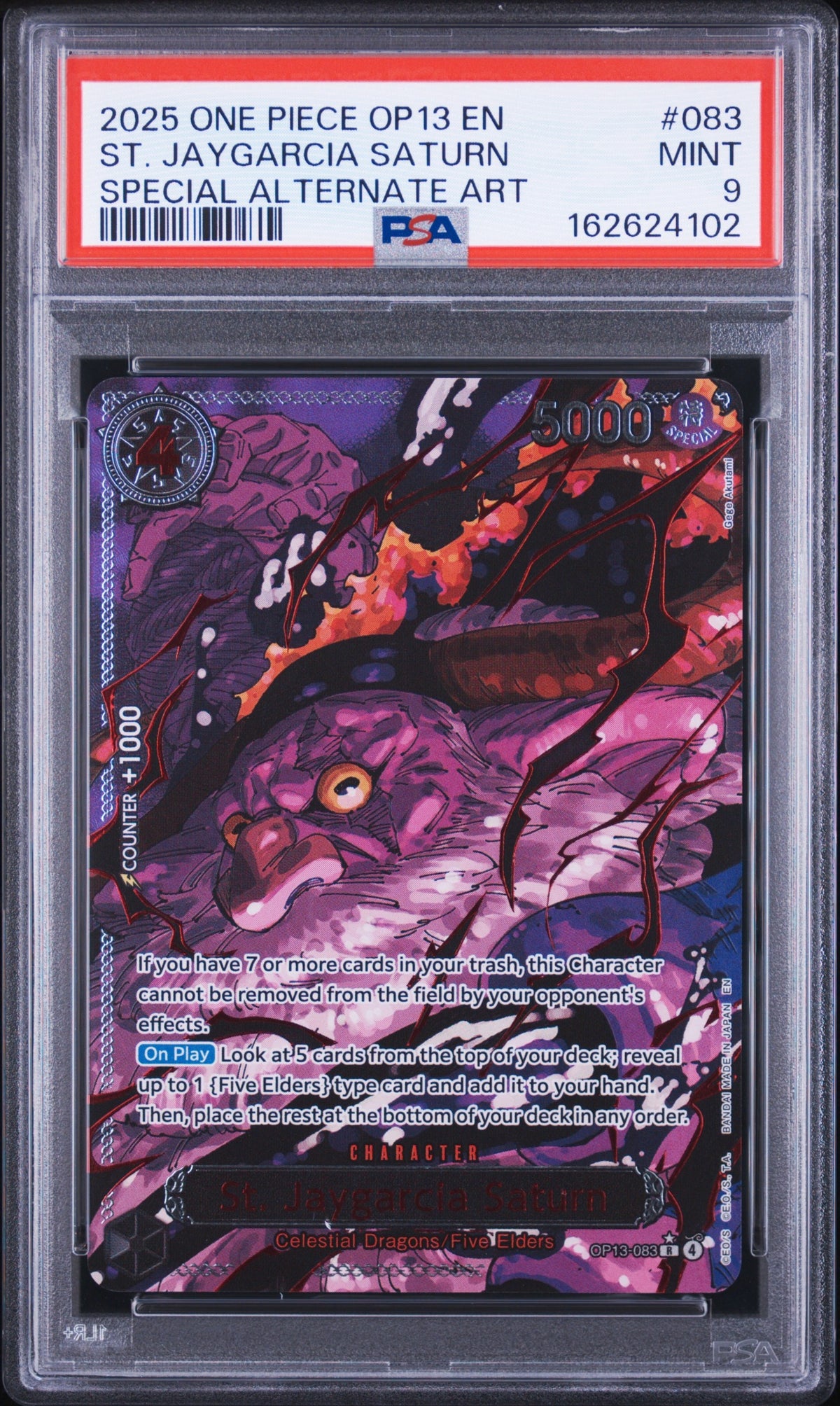 2025 One Piece Op13-Carrying On His Will 083 St. Jaygarcia Saturn Special Alternate Art - PSA 9