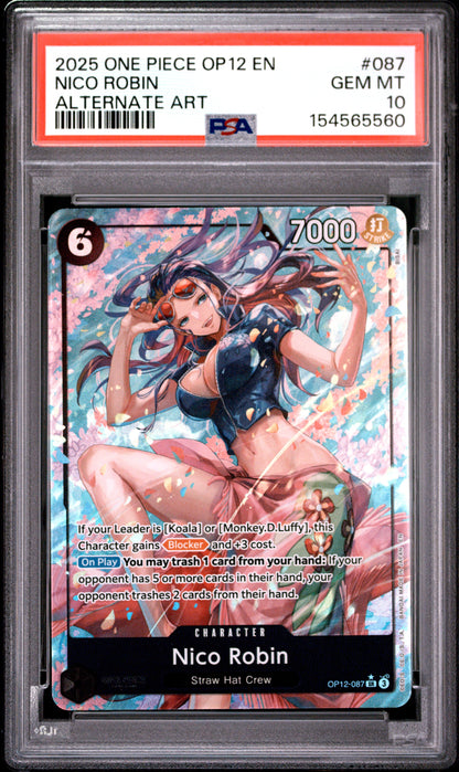 2025 One Piece Op12-Legacy Of The Master 087 Nico Robin Alternate Art - PSA 10