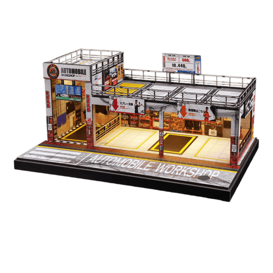 1:64 Diorama - Two Story Automobile Workshop Scene