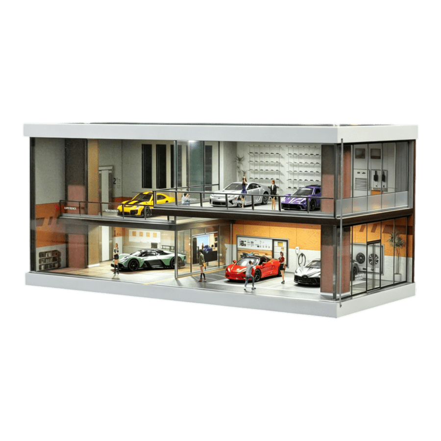 1:64 Diorama - 1:64 Light Coffee Car House Scene