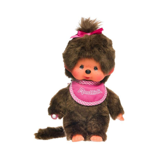 Monchhichi - Classic Pink Bib Girl Plush Doll