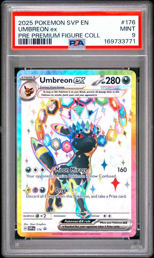 2025 Pokemon Svp En-Sv Black Star Promo 176 Umbreon Ex Pre Premium Figure Coll - PSA 9