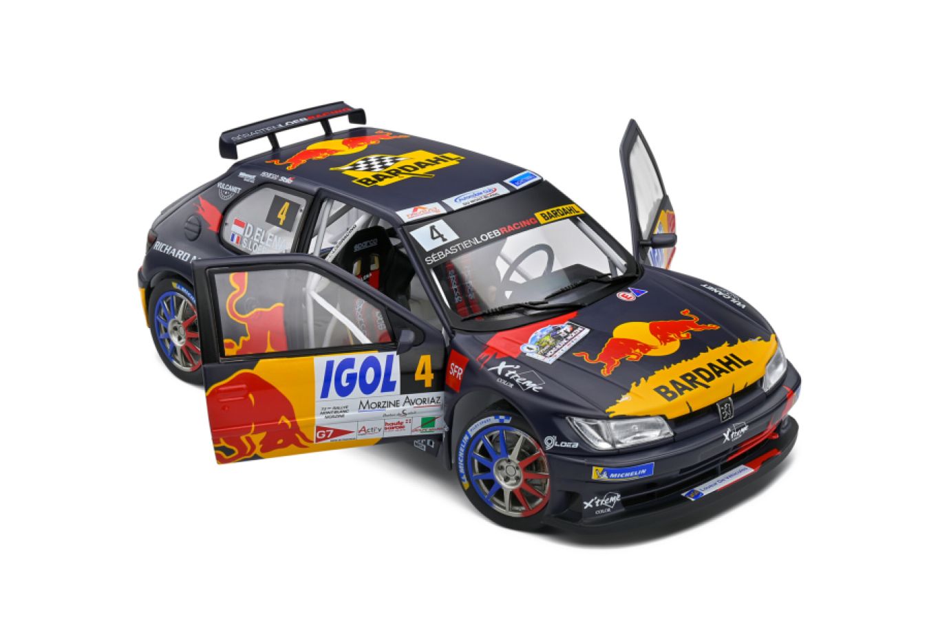 Solido Cars - 1:18 Peugeot 306 Maxi Black #4 S.Loeb / D.Elena Rallye Du Mont Blanc 2021
