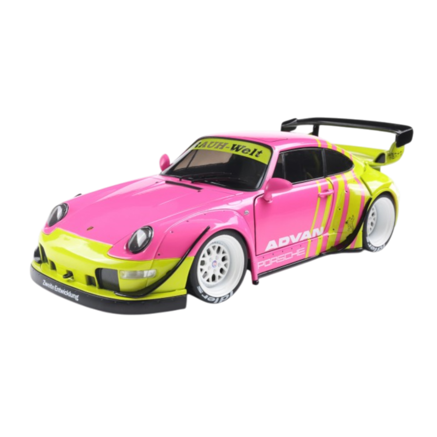 Solido Cars - 1:18 Porsche 911 997 RWB Pink & Yellow 2024 Diecast Vehicle
