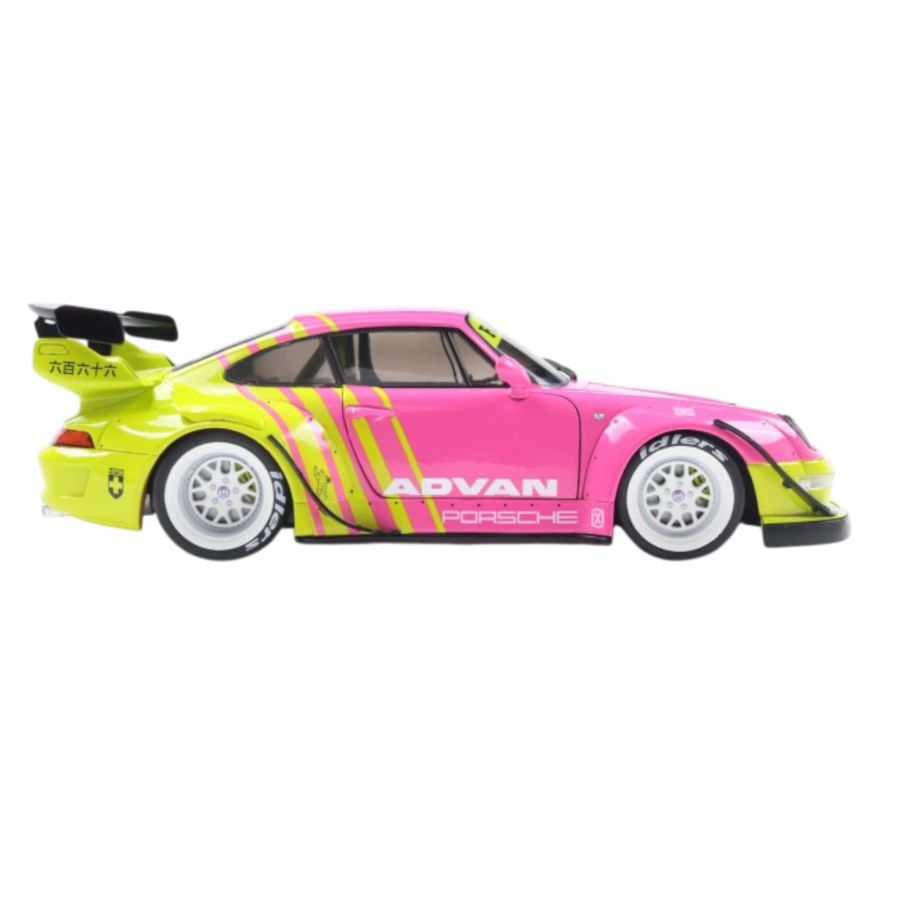 Solido Cars - 1:18 Porsche 911 997 RWB Pink & Yellow 2024 Diecast Vehicle
