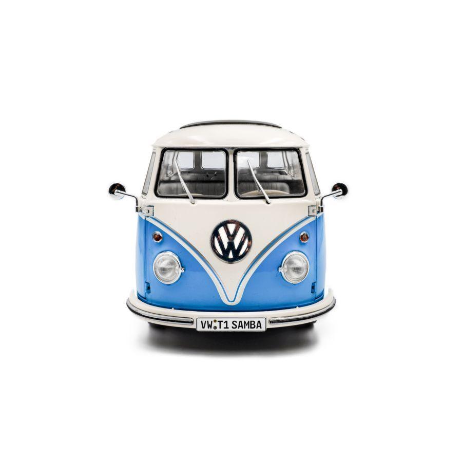Solido Cars - 1:18 1962 Blue Volkswagen T1 Samba Diecast Vehicle