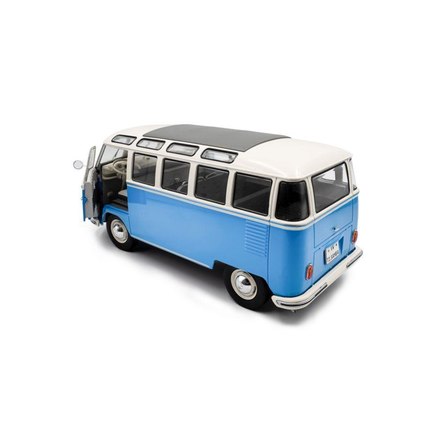 Solido Cars - 1:18 1962 Blue Volkswagen T1 Samba Diecast Vehicle