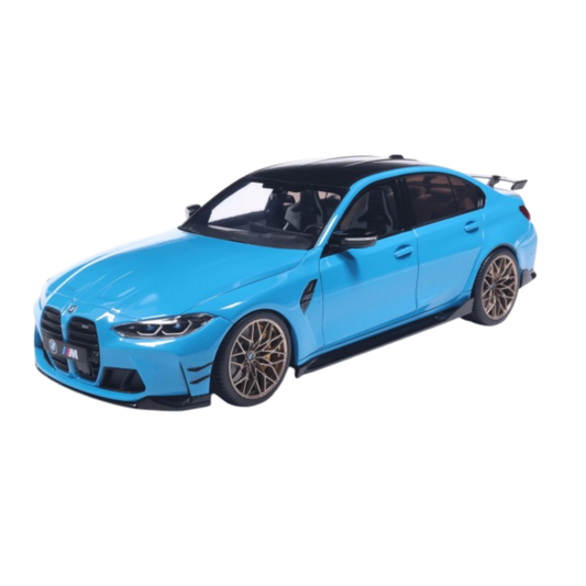 Solido Cars - 1:18 BMW M3 Performance Parts Daytona Beach Blue 2024 Diecast Vehicle