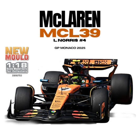Formula 1 - MCLaren MCL39 L.Norris #4 (GP Monaco 2025) 1:18 Scale Diecast Vehicle