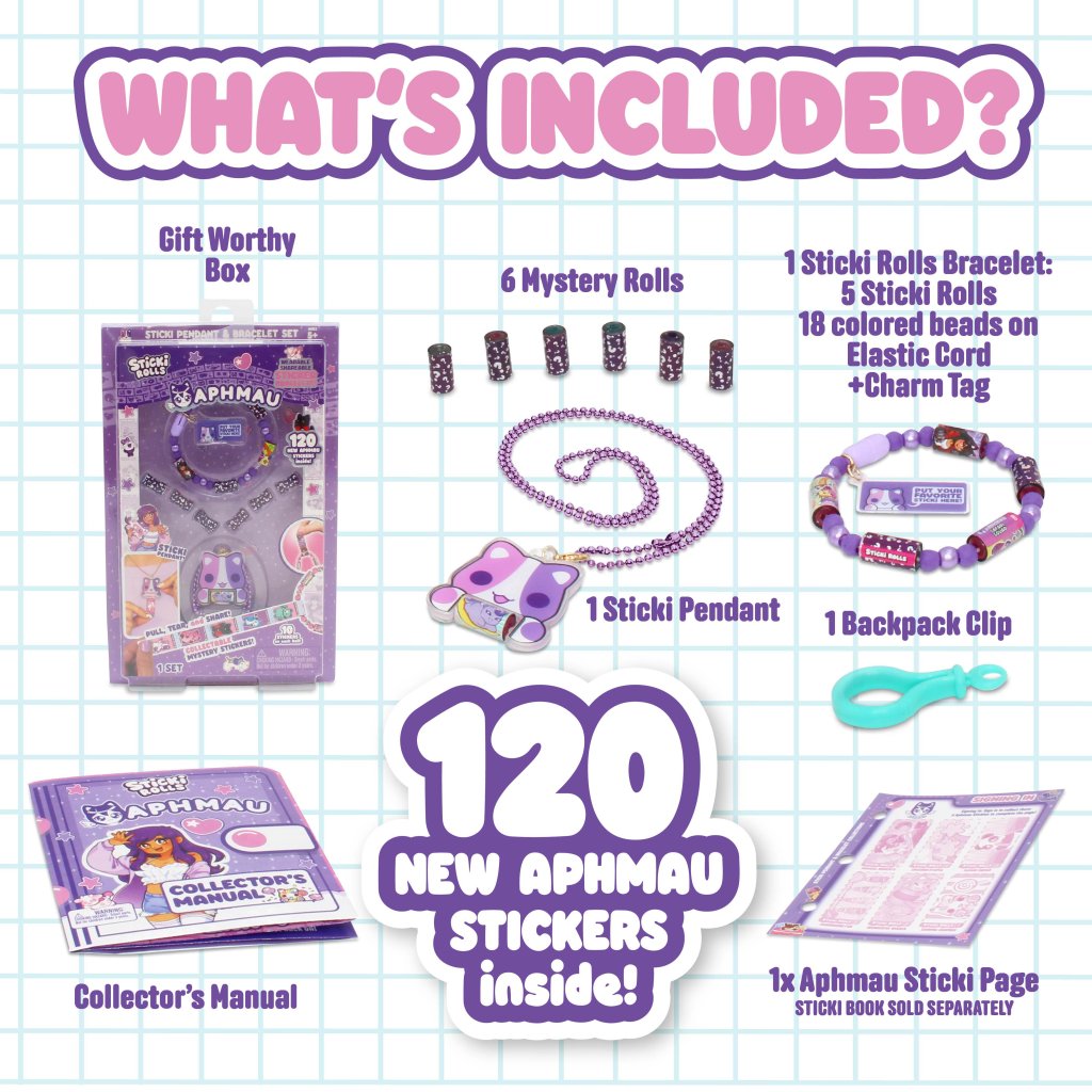 Sticki Rolls x Aphmau Pendant & Bracelet Set