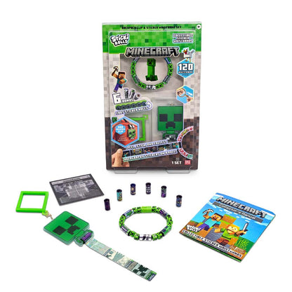 Sticki Rolls Minecraft Pendant & Sticker Wristband Set
