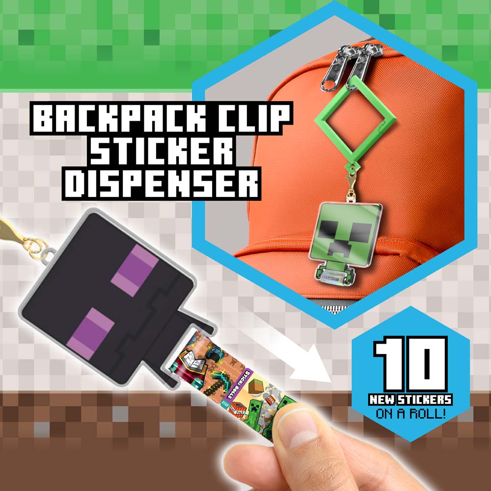 Sticki Rolls Minecraft Pendant & Sticker Wristband Set