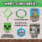 Sticki Rolls Minecraft Pendant & Sticker Wristband Set