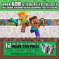 Sticki Rolls Minecraft Pendant & Sticker Wristband Set