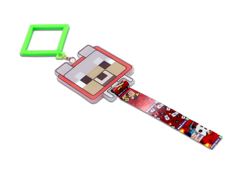Sticki Rolls Minecraft Pendant & Sticker Wristband Set