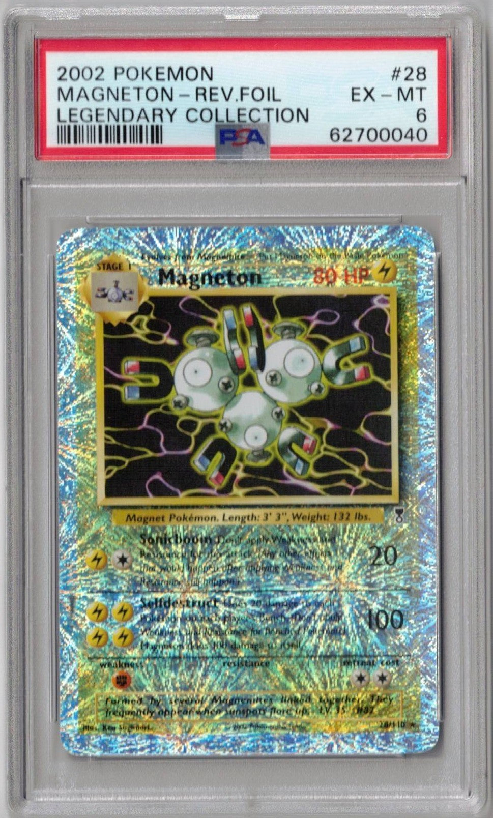 2002 Pokemon Legendary Collection 28 Magneton - Rev.Foil