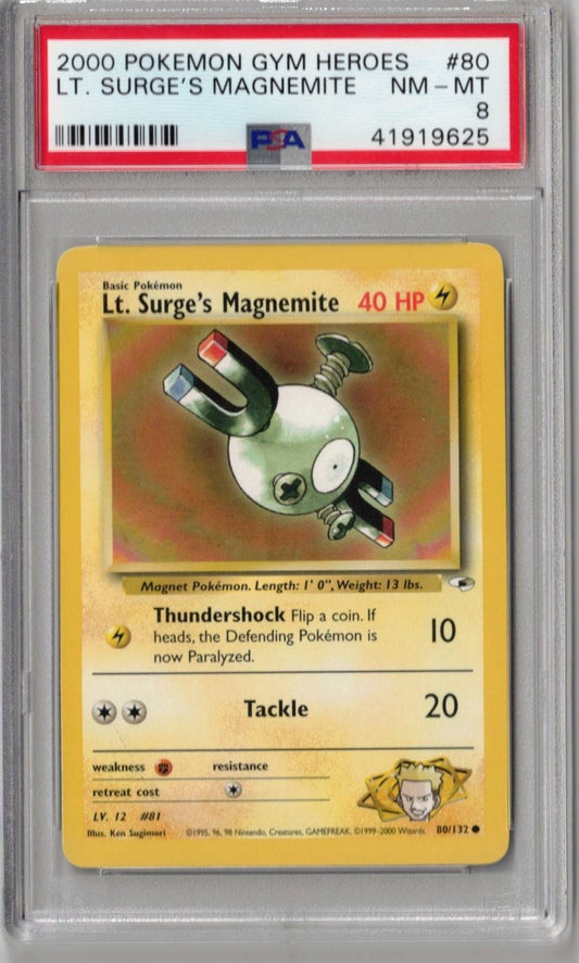 2000 Pokemon Lt. Surge's Magnemite Gym Heroes 80