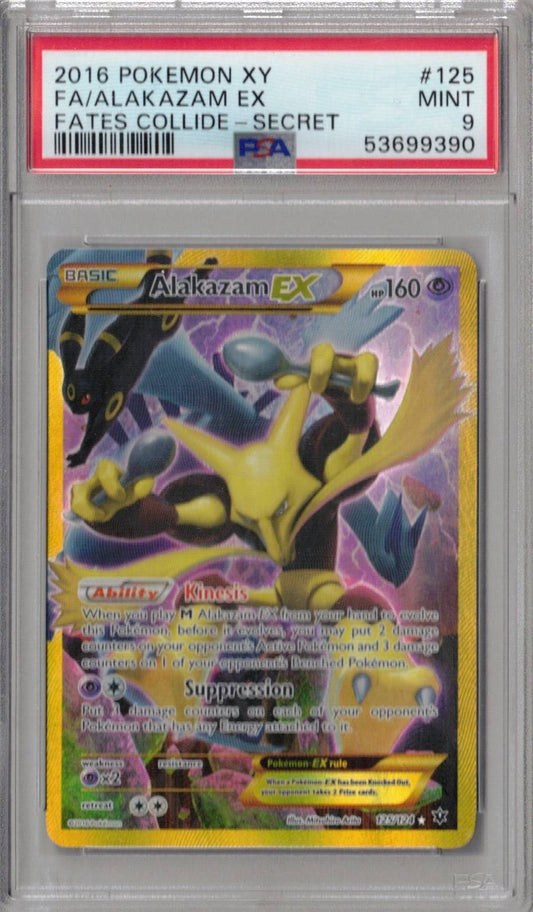 2016 Pokemon Xy Fates Collide 125 Fates Alakazam Ex Secret - PSA 9