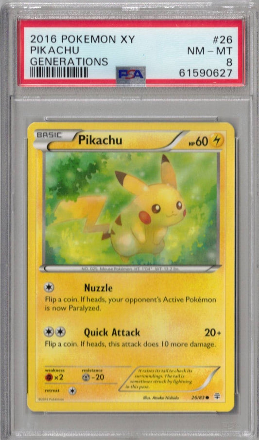 2016 Pokemon Xy Generations 26 Pikachu - PSA 8