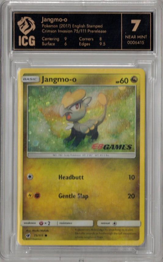 2017 Pokemon Crimson Invasion Stamped Prerelease 75 Jangmo-o - ICG 7