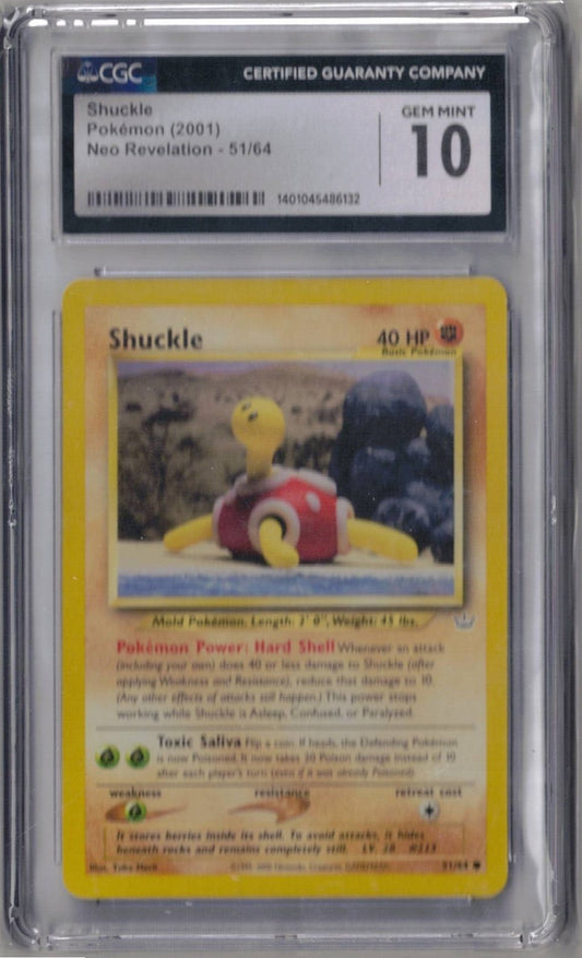2001 Pokemon Neo Revelation 51 Shuckle - CGC 10