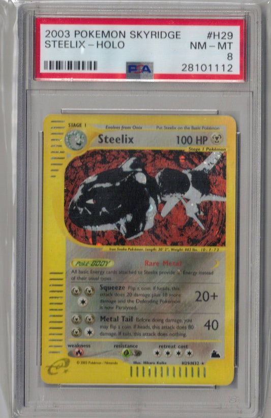 2003 Pokemon Skyridge H29 Steelix-Holo - PSA 8