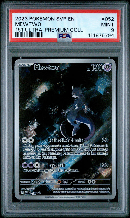 2023 Pokemon Svp En-Sv Black Star Promo 052 Mewtwo 151 Ultra-Premium Coll - PSA 9