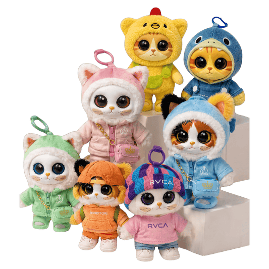Skittens - Streetwear Collectible Plush Keychain Cats 6.5" Blind Box (Display of 9) Series 2