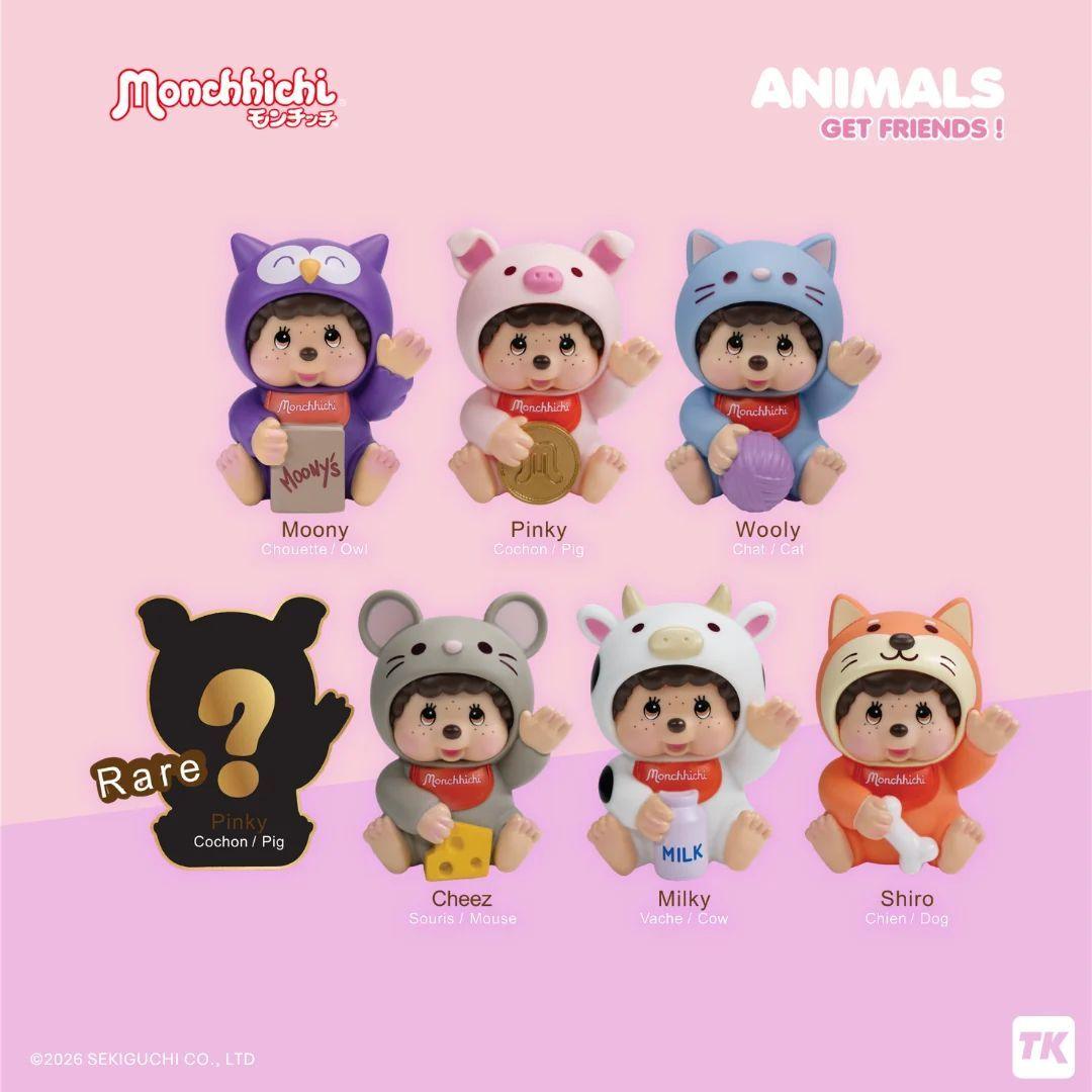 Monchhichi - Animals Vinyl Blind Box (Display of 6)