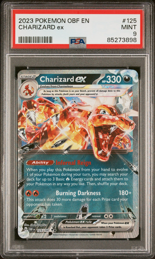 2023 Pokemon Obf En-Obsidian Flames 125 Charizard Ex - PSA 9