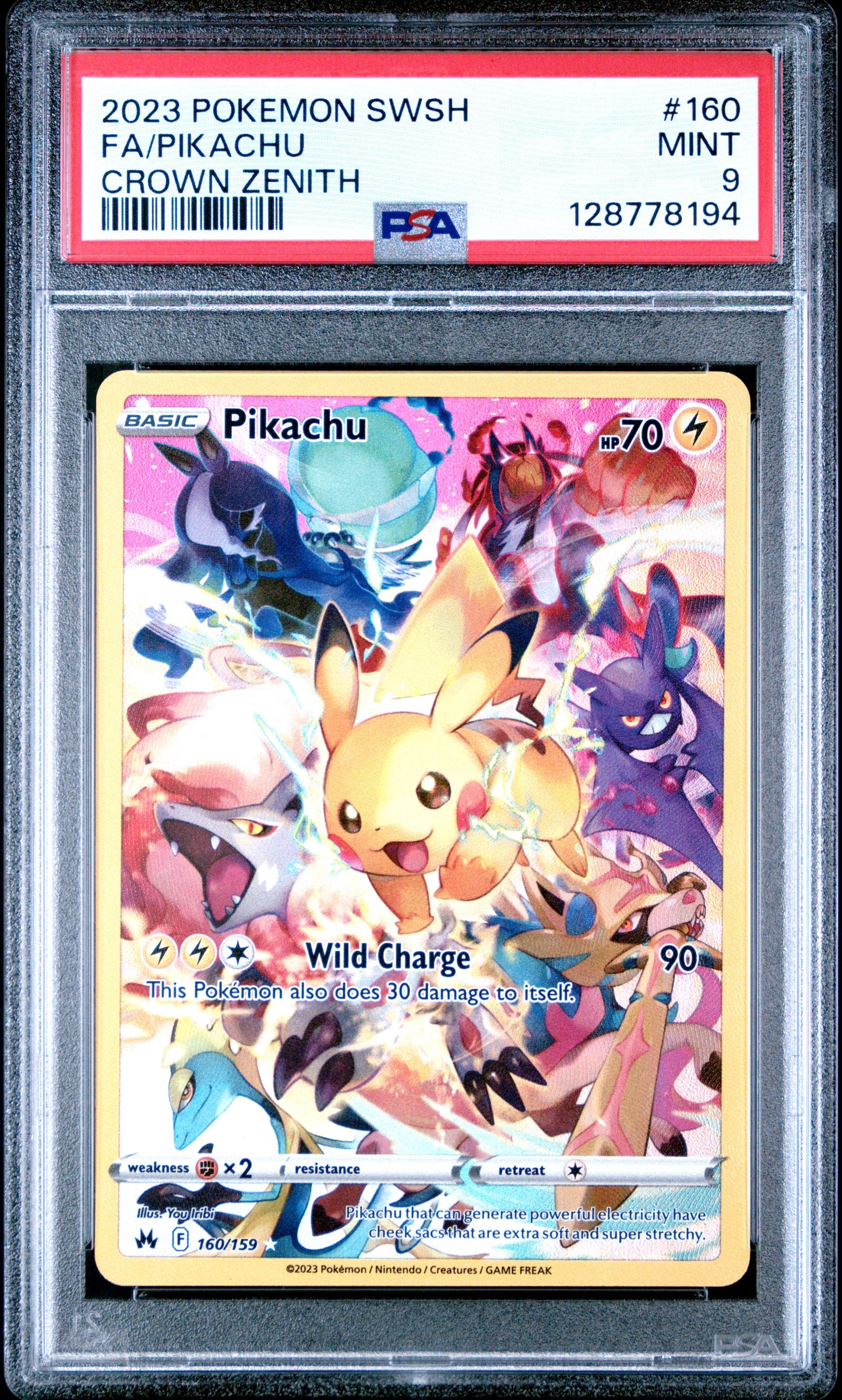 2023 Pokemon Sword And Shield Crown Zenith 160 Pikachu - PSA 9