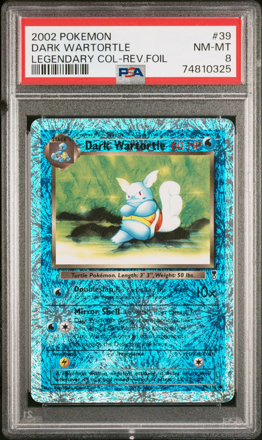 2002 Pokemon Legendary Collection 39 Dark Wartortle -Rev.Foil - PSA 8