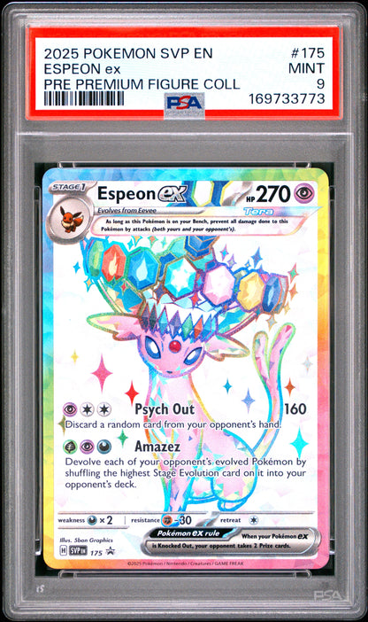 2025 Pokemon Svp En-Sv Black Star Promo 175 Espeon Ex Pre Premium Figure Coll - PSA 9