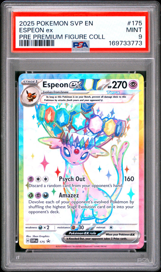2025 Pokemon Svp En-Sv Black Star Promo 175 Espeon Ex Pre Premium Figure Coll - PSA 9