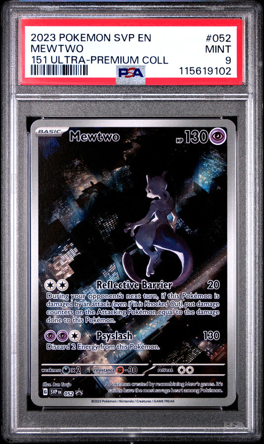 2023 Pokemon Svp En-Sv Black Star Promo 052 Mewtwo 151 Ultra-Premium Coll - PSA 9