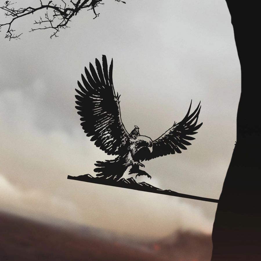 Lord of the Rings - Gandalf on Gwaihir Metalbird Corten Steel Silhouette