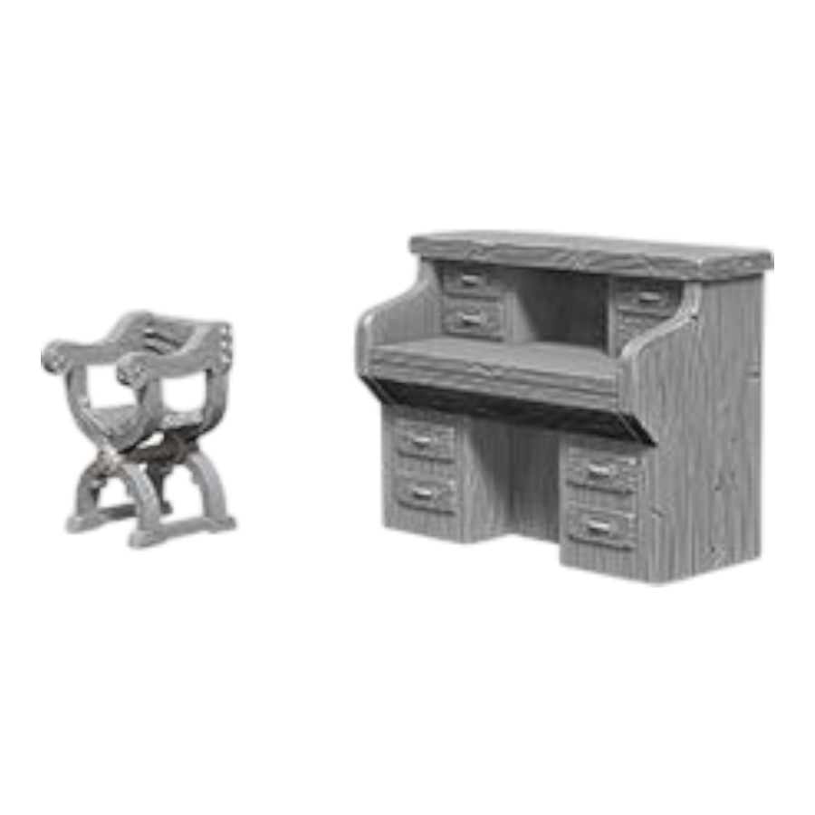 WizKids - Deep Cuts Unpainted Miniatures: Desk & Chair