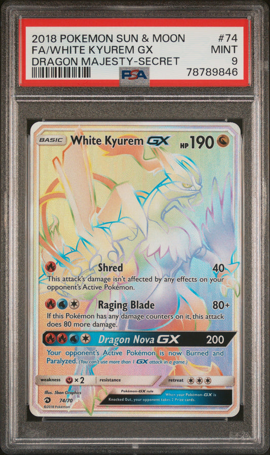 2018 Pokemon Sun & Moon Dragon Majesty 74 Fa/White Kyurem Gx Dragon Majesty-Secret